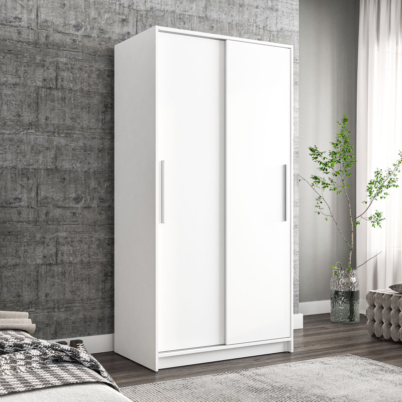 Latitude Run Delore Bedroom Armoire with 2 Sliding Doors Reviews Wayfair